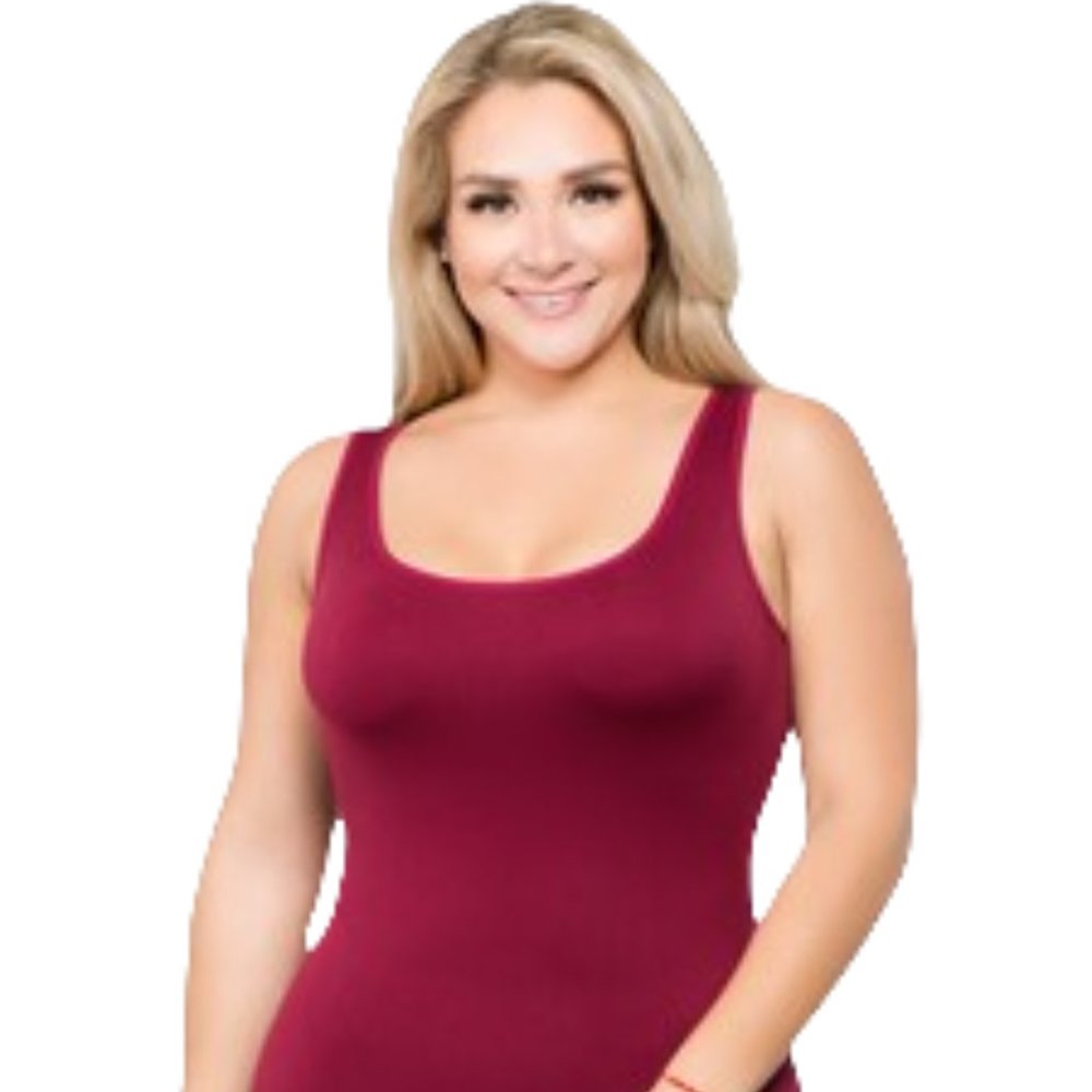 Seamless Tank Dress - Burgundy